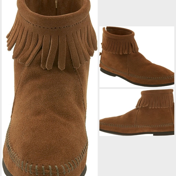 Minnetonka Suede Fringed Short Boot - Picture 5 of 9